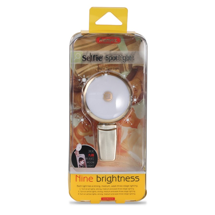 REMAX High-end Selfie Light Compensation LED for iPhone Samsung etc Smartphones - Gold Color-6
