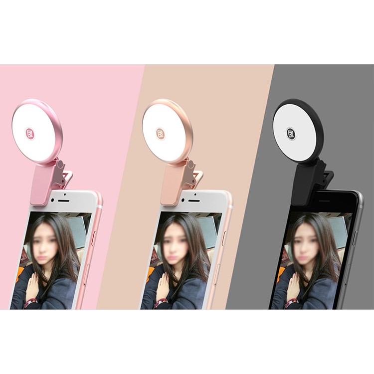 REMAX High-end Selfie Light Compensation LED for iPhone Samsung etc Smartphones - Rose Gold Color-10