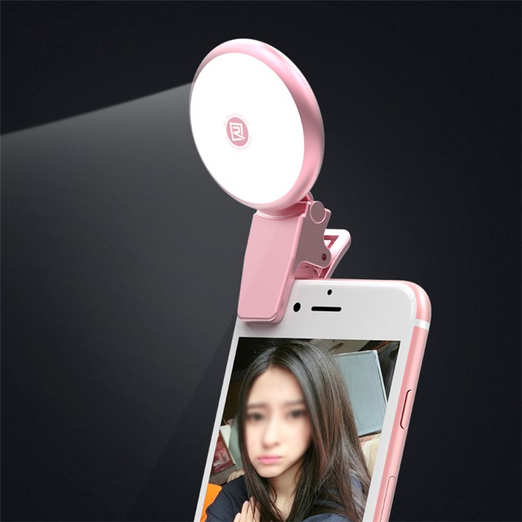 REMAX High-end Selfie Light Compensation LED for iPhone Samsung etc Smartphones - Rose Gold Color-2