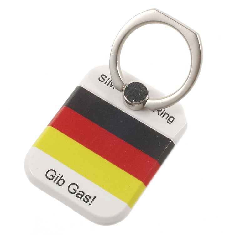 PICKOGEN Drop-resisting Ring Stand Holder Finger Grip for iPhone 6s Plus/Samsung Galaxy S7 edge - German Flag-2