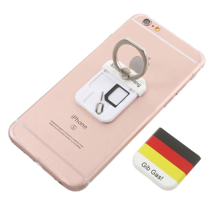 PICKOGEN Drop-resisting Ring Stand Holder Finger Grip for iPhone 6s Plus/Samsung Galaxy S7 edge - German Flag-6