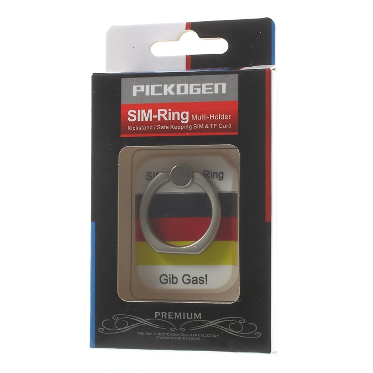 PICKOGEN Drop-resisting Ring Stand Holder Finger Grip for iPhone 6s Plus/Samsung Galaxy S7 edge - German Flag-8