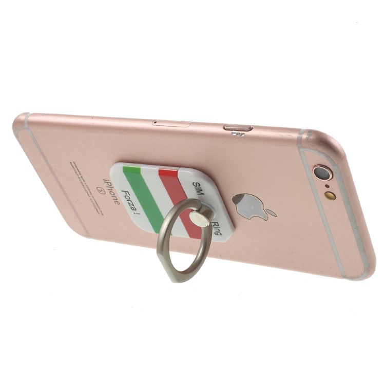 PICKOGEN Drop-resisting Ring Stand Holder Finger Grip for iPhone 6s Plus/Samsung Galaxy S7 edge - Italian Flag-4