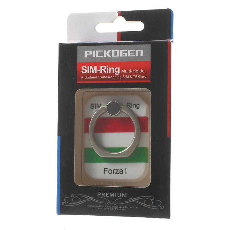 PICKOGEN Drop-resisting Ring Stand Holder Finger Grip for iPhone 6s Plus/Samsung Galaxy S7 edge - Italian Flag-8