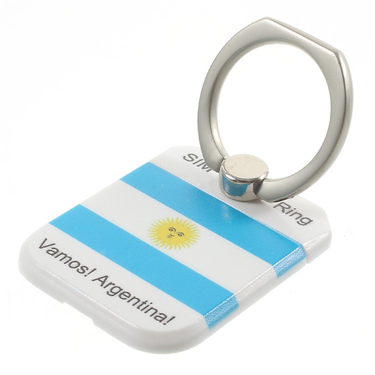 PICKOGEN Drop-resisting Ring Stand Holder Finger Grip for iPhone 6s Plus/Samsung Galaxy S7 edge - Flag of Argentina-2
