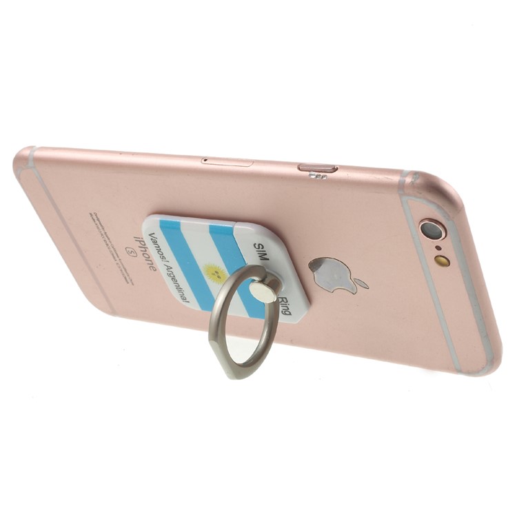 PICKOGEN Drop-resisting Ring Stand Holder Finger Grip for iPhone 6s Plus/Samsung Galaxy S7 edge - Flag of Argentina-4