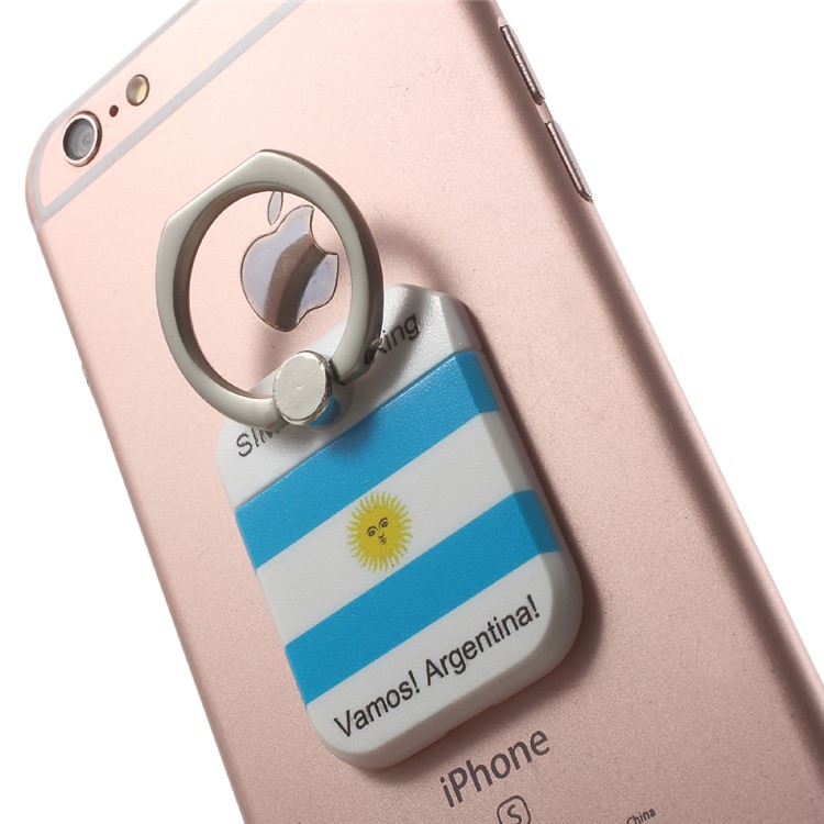 PICKOGEN Drop-resisting Ring Stand Holder Finger Grip for iPhone 6s Plus/Samsung Galaxy S7 edge - Flag of Argentina-5