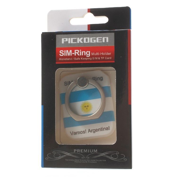 PICKOGEN Drop-resisting Ring Stand Holder Finger Grip for iPhone 6s Plus/Samsung Galaxy S7 edge - Flag of Argentina-8