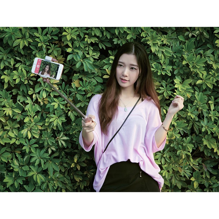 BENKS Built-in Bluetooth Remote Shutter Selfie Stick Monopad with LED Fill Light and Rear Mirror - Rose Gold-12
