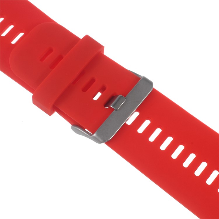 For Garmin Vivoactive RH Soft Silicone Strap Replacement Watch Band + Lugs Adapters - Red-3