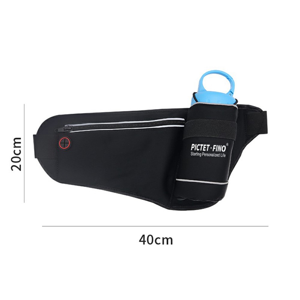 PICTET.FINO (RH23) Outdoor Sports Belt Waist Pack with Water Bottle Holder - Black-3