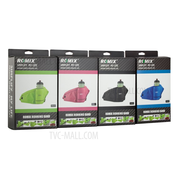 ROMIX(RH23) Pacote de cintura de cinto de esportes ao ar livre com suporte de garrafa de água - negro-4