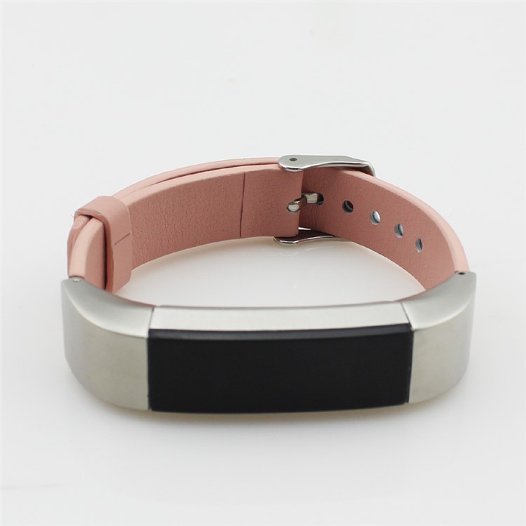 Genuine Leather Replacement Watch Band Bracelet for Fitbit Alta - Pink-2