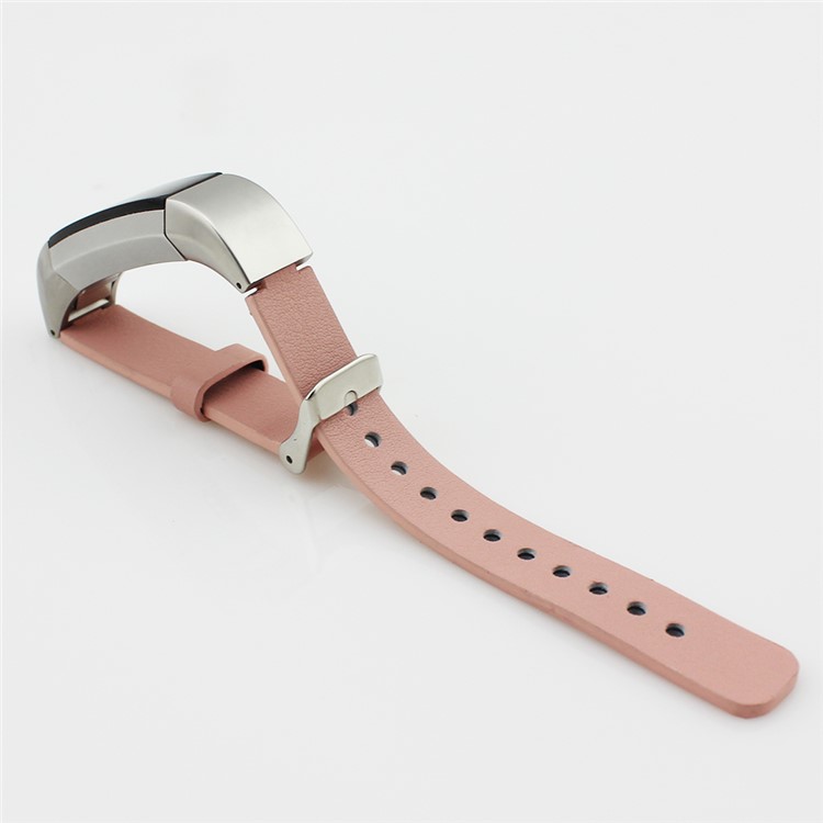 Genuine Leather Replacement Watch Band Bracelet for Fitbit Alta - Pink-4