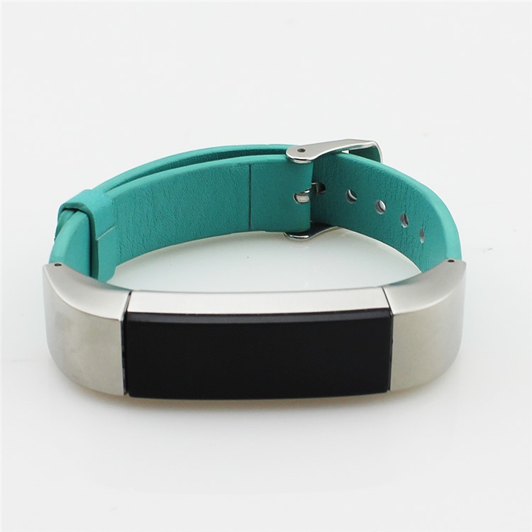 Genuine Leather Replacement Watch Strap for Fitbit Alta - Baby Blue-3