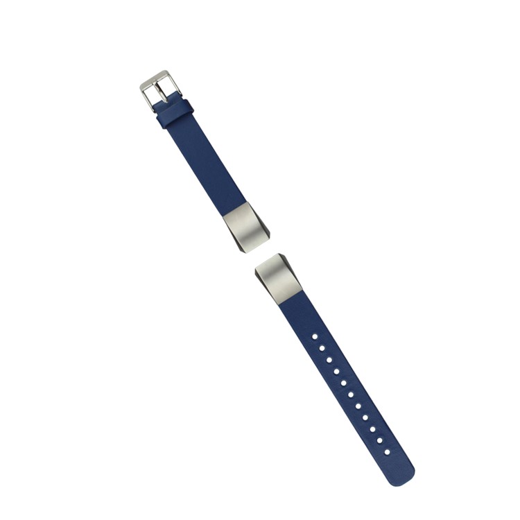 Replacement Genuine Leather Watch Band for Fitbit Alta with Watch Buckle - Dark Blue-1
