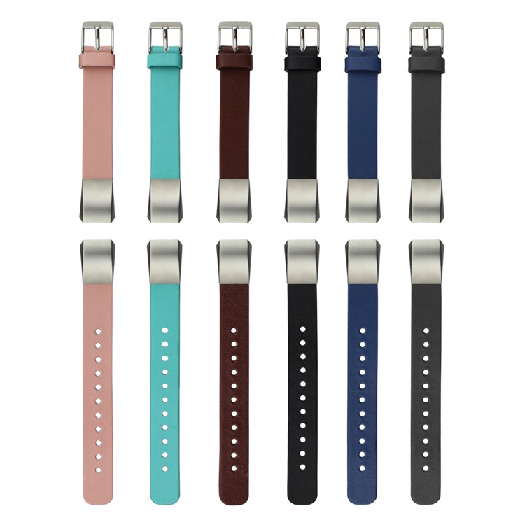 Replacement Genuine Leather Watch Band for Fitbit Alta with Watch Buckle - Dark Blue-7