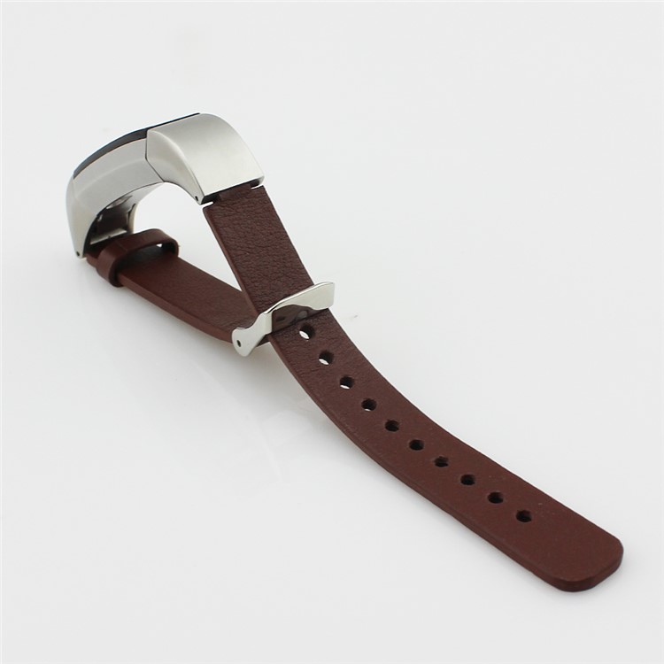 Genuine Leather Replacement Wristband for Fitbit Alta - Brown-2