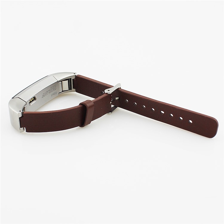 Genuine Leather Replacement Wristband for Fitbit Alta - Brown-6