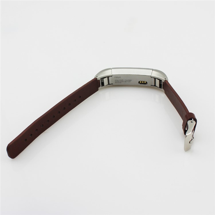 Genuine Leather Replacement Wristband for Fitbit Alta - Brown-7