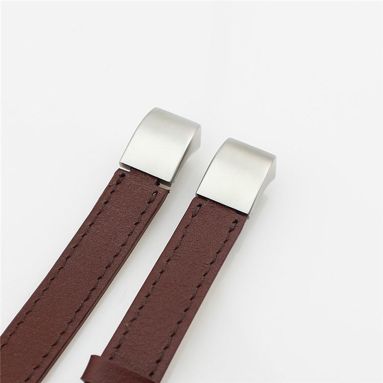 Echtleder Doppelringarmband Für Fitbit Alta - Kaffee-4