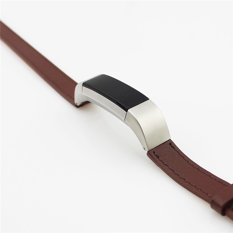 Echtleder Doppelringarmband Für Fitbit Alta - Kaffee-5