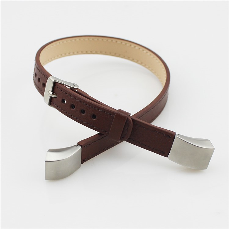Echtleder Doppelringarmband Für Fitbit Alta - Kaffee-6