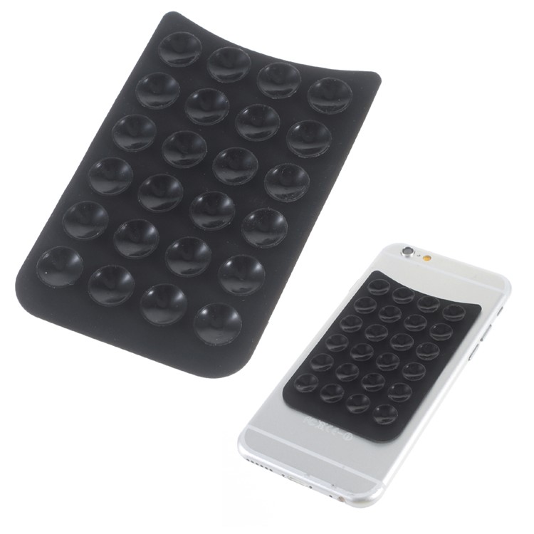 Anti-slip Suction Cup Silicone Sucker Mat Holder for Mobile Phones - Black-1
