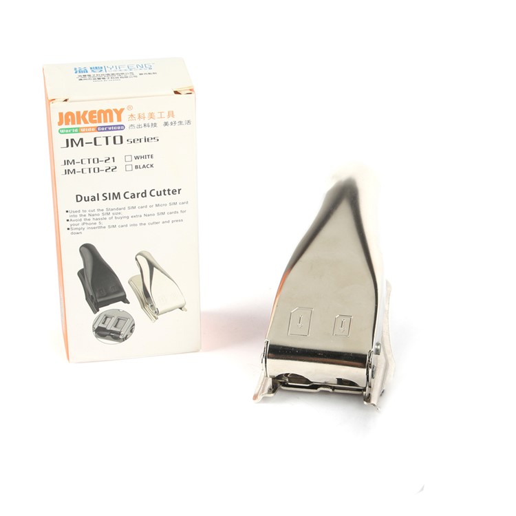 JAKEMY JM-CT0-21 Silver Color Dual 2 in 1 Nano Micro SIM Card Cutter-4