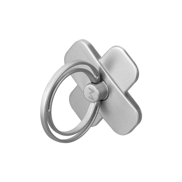 MOMAX X-RING Kickstand Finger Grip Metal Ring Holder for Smartphones - Silver Color-2