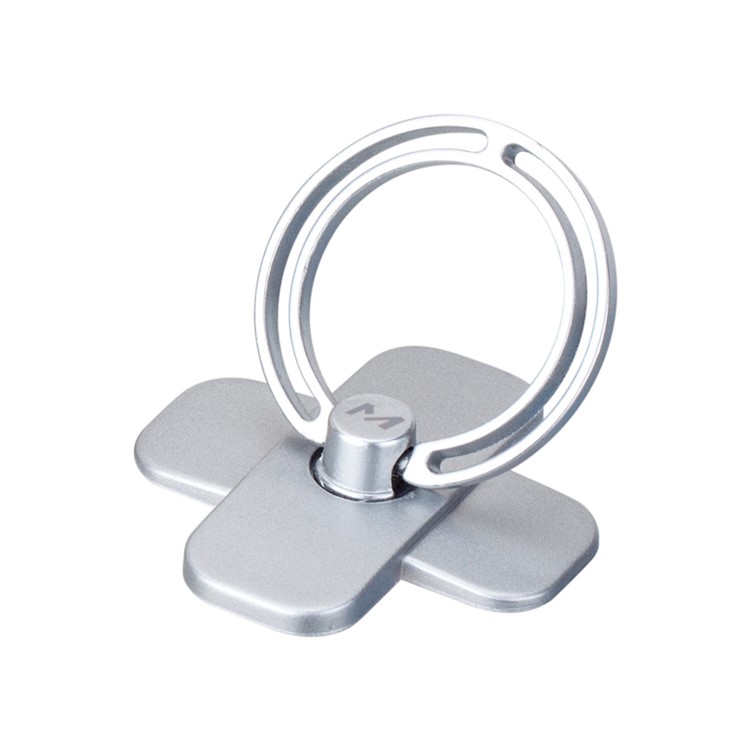 MOMAX X-RING Kickstand Finger Grip Metal Ring Holder for Smartphones - Silver Color-4