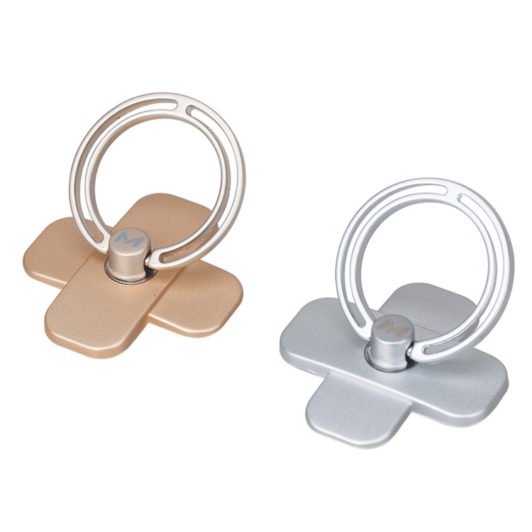 MOMAX X-RING Kickstand Finger Grip Metal Ring Holder for Smartphones - Silver Color-6
