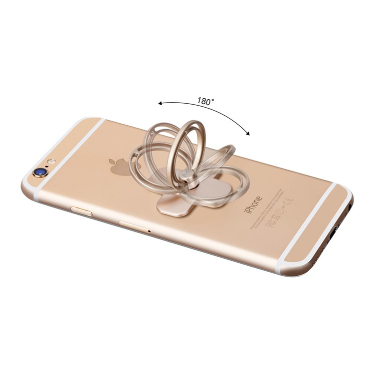 MOMAX X-RING Kickstand Metal Ring Holder Finger Grip Desktop Stand for Smartphones - Champagne Gold Color-2