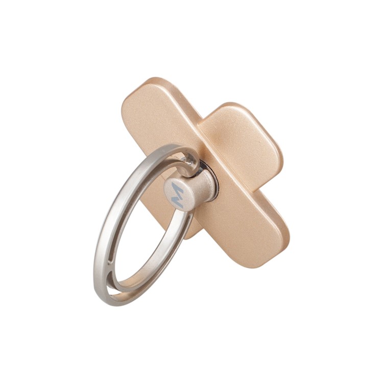 MOMAX X-RING Kickstand Metal Ring Holder Finger Grip Desktop Stand for Smartphones - Champagne Gold Color-3
