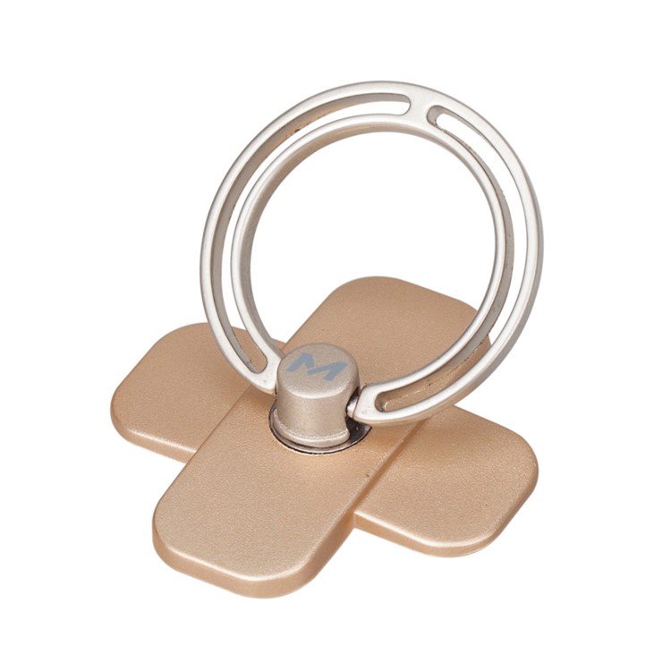 MOMAX X-RING Kickstand Metal Ring Holder Finger Grip Desktop Stand for Smartphones - Champagne Gold Color-5
