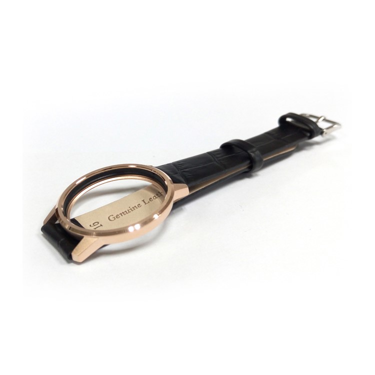 SINCETOP Graceful Watch Band Cowhide Leather Bracelet for Misfit Shine2 with Frame - Rose Gold Color-2