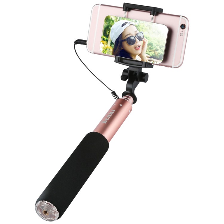 BENKS Mirror Wire Control Extendable Selfie Stick for Samsung Galaxy Note7 - Rose Gold-2