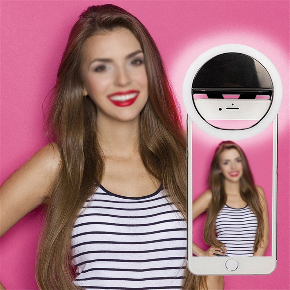 Universal Portable Clip-on 36 LED Dimmable Selfie Light Fill-in Bolso Light Spotlight - Branco