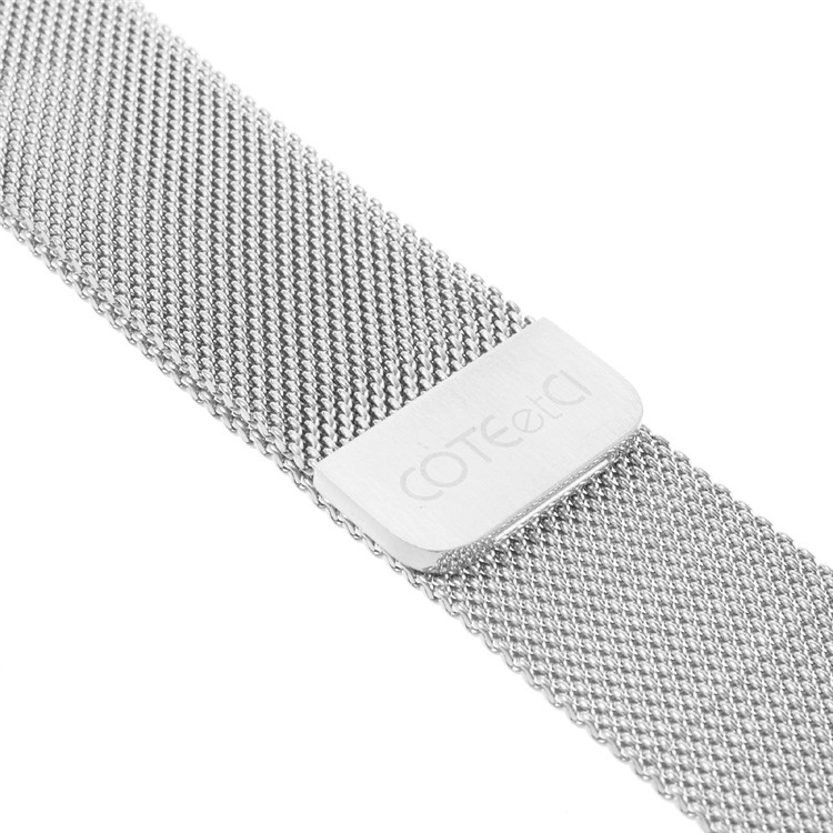COTEETCI Fully Magnetic Closure Clasp Mesh Loop Milanese Stainless Steel Watch Band for Apple Watch Series 3 / 2 / 1 42mm - Silver Color-5