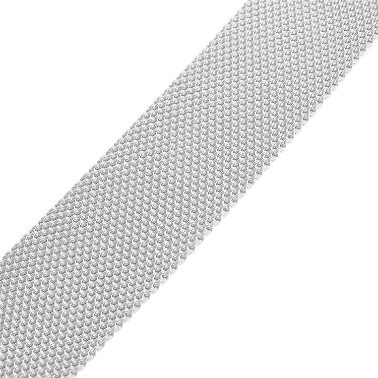 COTEETCI Fully Magnetic Closure Clasp Mesh Loop Milanese Stainless Steel Watch Band for Apple Watch Series 3 / 2 / 1 42mm - Silver Color-6