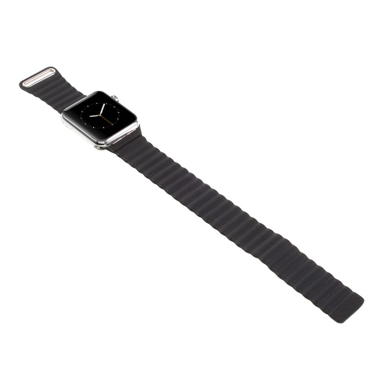 Magnetic Loop PU Leather Watch Band for Apple Watch Series 3 Series 2 Series 1 42mm - Black-3