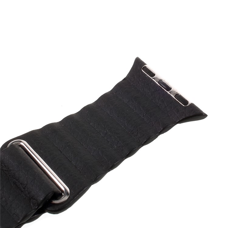 Magnetic Loop PU Leather Watch Band for Apple Watch Series 3 Series 2 Series 1 42mm - Black-4