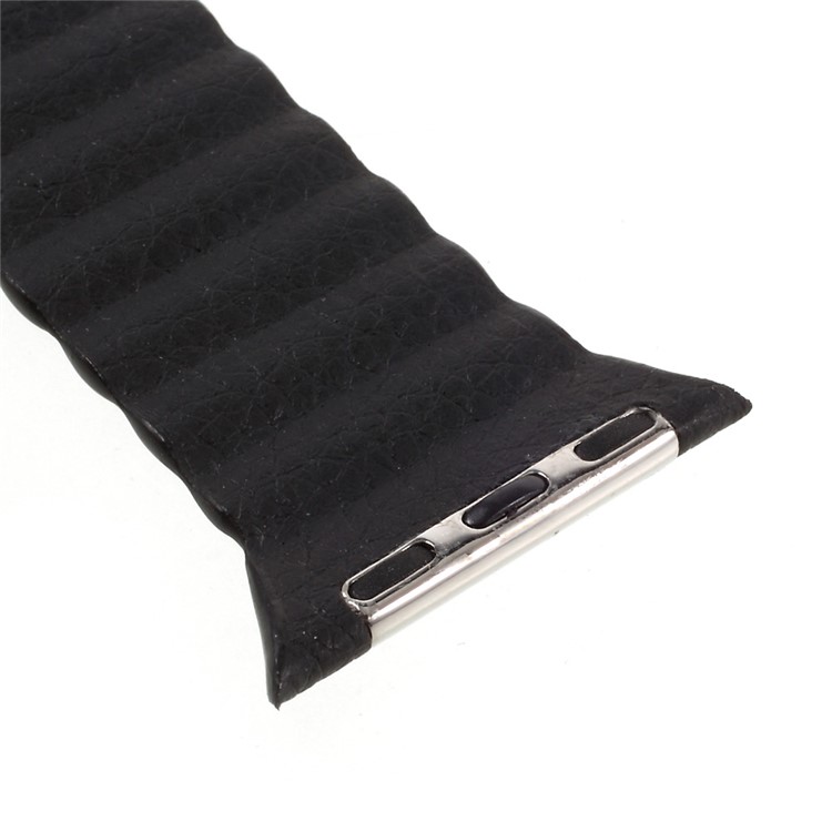 Magnetic Loop PU Leather Watch Band for Apple Watch Series 3 Series 2 Series 1 42mm - Black-5