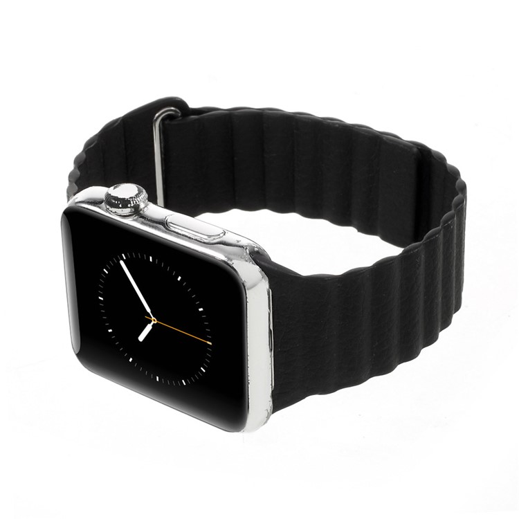 Magnetic Loop PU Leather Watch Band for Apple Watch Series 3 Series 2 Series 1 42mm - Black-6