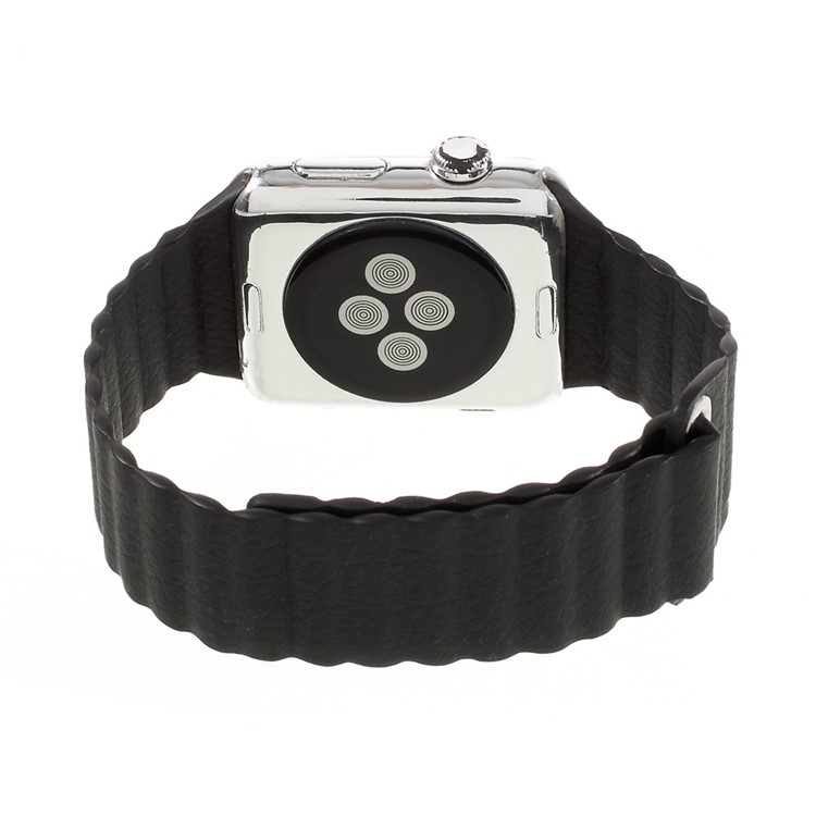 Magnetic Loop PU Leather Watch Band for Apple Watch Series 3 Series 2 Series 1 42mm - Black-7