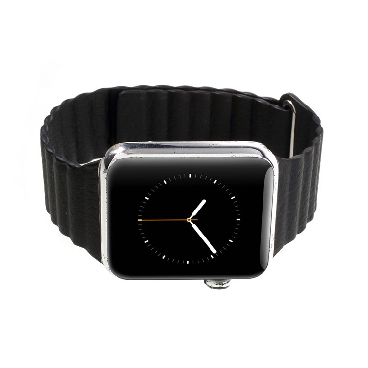 Magnetic Loop PU Leather Watch Band for Apple Watch Series 3 Series 2 Series 1 42mm - Black-8