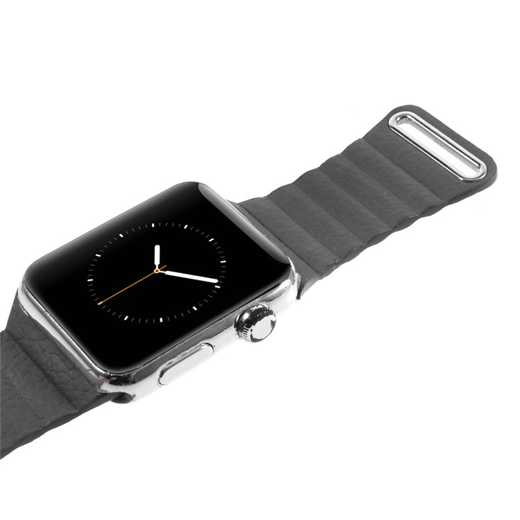 Magnetic Loop PU Leather Watchband for Apple Watch Series 3 Series 2 Series 1 42mm - Dark Grey-11