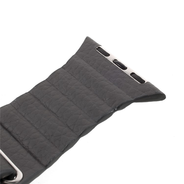 Magnetic Loop PU Leather Watchband for Apple Watch Series 3 Series 2 Series 1 42mm - Dark Grey-4