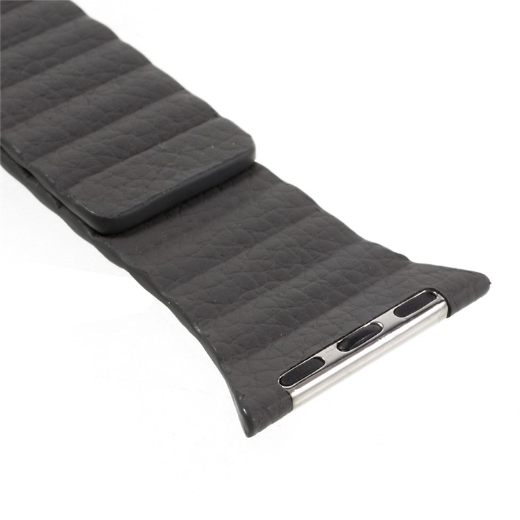Magnetic Loop PU Leather Watchband for Apple Watch Series 3 Series 2 Series 1 42mm - Dark Grey-5