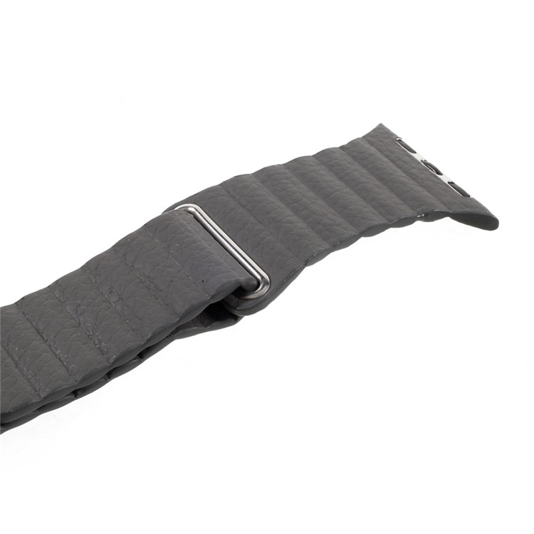 Magnetic Loop PU Leather Watchband for Apple Watch Series 3 Series 2 Series 1 42mm - Dark Grey-6